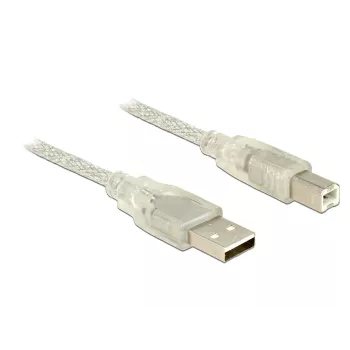 Cabo USB DeLOCK 83894 USB 2.0 2 m USB A USB B transparente