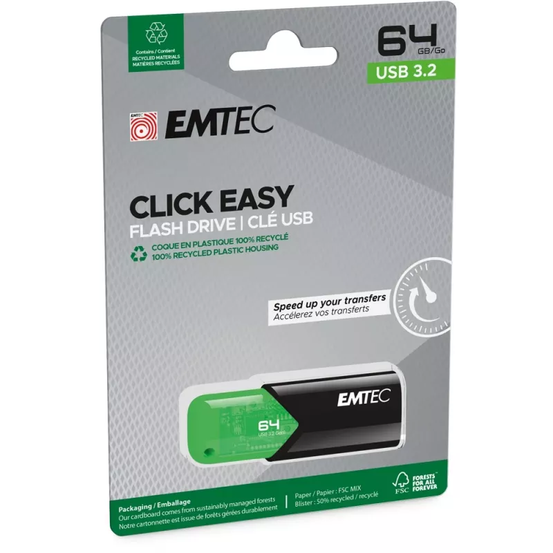 Pen USB Emtec 64GB USB Type-A 3.2 Gen 1 Click Easy