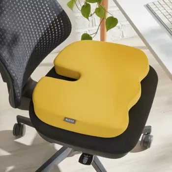 Almofada de assento Leitz Ergo Cosy, almofada de assento, universal, amarelo, cunha, cor única, fecho de correr