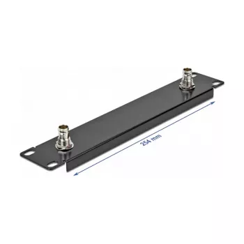 Painel frontal DeLOCK painel 10 polegadas com 2 x conector fêmea BNC 1U preto