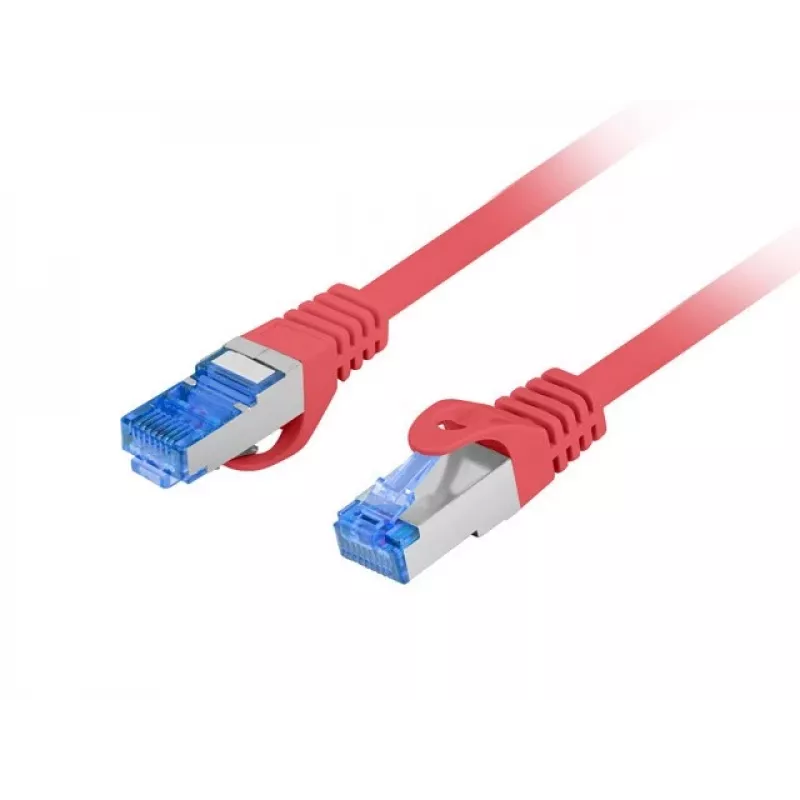 PATCHCORD LANBERG S/FTP CAT.6A 0.5M VERMELHO LSZH