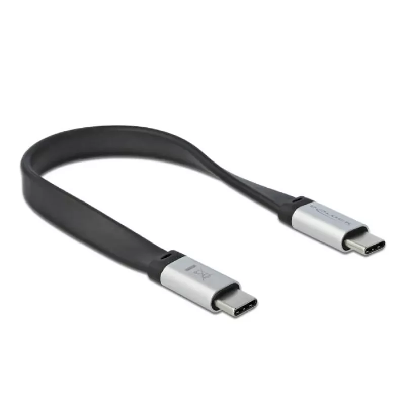 Cabo USB DeLOCK 85926 USB 3.2 Gen 2 0,22 m USB C preto prateado