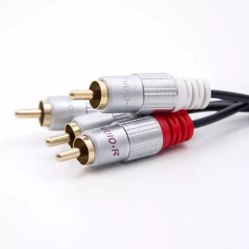 Qoltec 52338 cabo de áudio, 2 x RCA macho para 2 x RCA macho, 3 m, preto