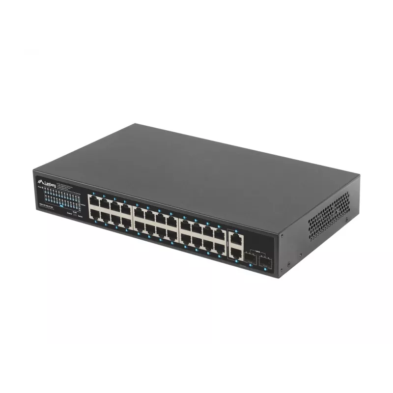 Switch não gerido LANBERG RSGE-24P-2GE-2S-360 com 24 portas Ethernet RJ-45