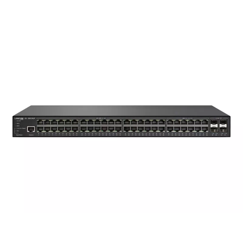 LANCOM GS-3652XUP - switch - gerido - 12 x 100/1000/2,5G (PoE++) + 36 x 10/100/1000 (PoE+) + 4 x 1 Gigabit / 10 Gigabit SFP+ - desktop, montagem em rack - PoE++ (820 W) (61879)