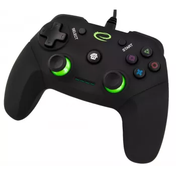 Comando ESPERANZA EGG110K com fio USB com vibração, 12 botões, cabo de 1,5 m — para PC e PS3