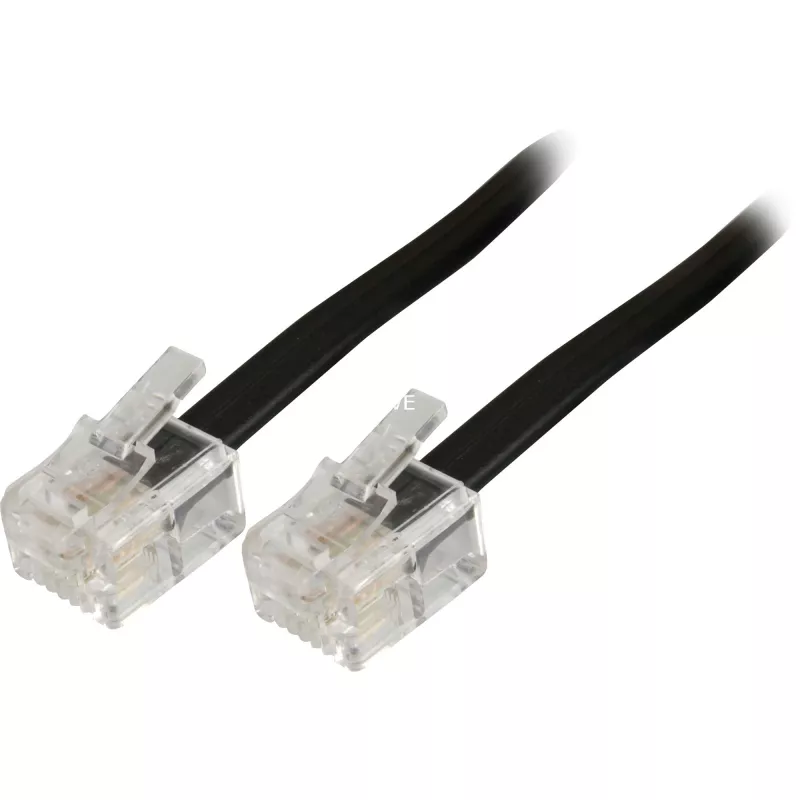 Cabo telefónico modular Goobay 50318 RJ-11 RJ-11 6 m preto