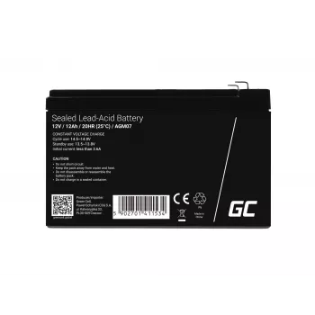 Bateria AGM Green Cell 12V 12Ah – chumbo-ácido selada (VRLA), 151×98×95 mm, 3,3 kg