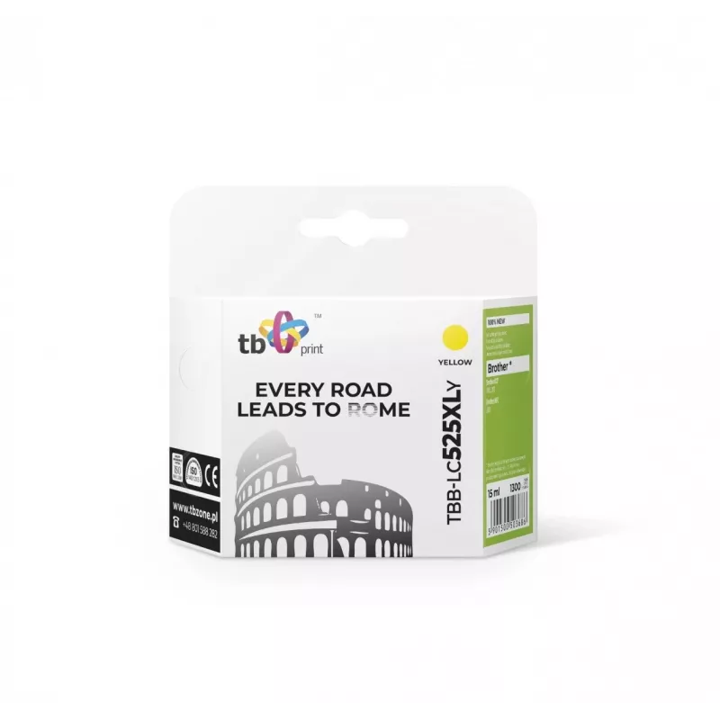 Tinta para Brother LC529/53 9 TBB-LC525XLY amarela