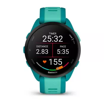 Smartwatch GARMIN Forerunner 165 Music — 43 mm caixa de polímero, 1,2 polegadas AMOLED, 4 GB, GPS/GLONASS/Galileo, 5 ATM