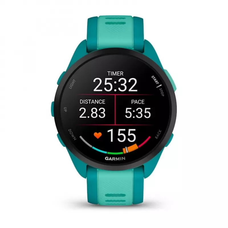 Garmin Forerunner 165 Music relógio inteligente, 43 mm, AMOLED de 1,2 polegadas, GPS, turquesa