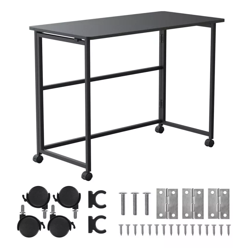 Mesa dobrável Maclean, preta, móvel, 100 x 50 cm, máx. 50 kg MC-1250 B