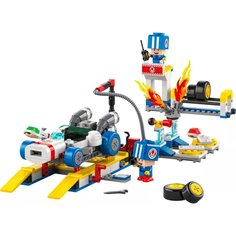 Brinquedo de construção LEGO Conjunto 72035 Super Mario Mario Kart Oficina do Toad, níveis interativos e figuras