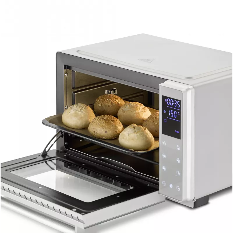 Forno compacto Caso Bake & Style 26 Touch 1500 W prateado – mini-forno para bancada, 26 cm de largura útil