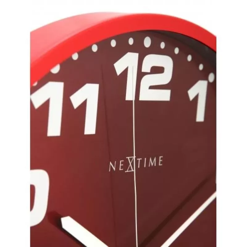 NeXtime Relógio 3053ro Dash Red, Ø35 cm, parede, vermelho/prateado