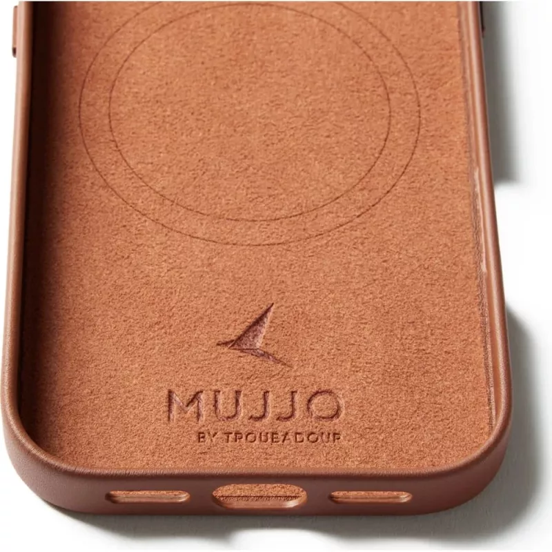 Mujjo Full Leather Case MagSafe capa para iPhone 17 castanho