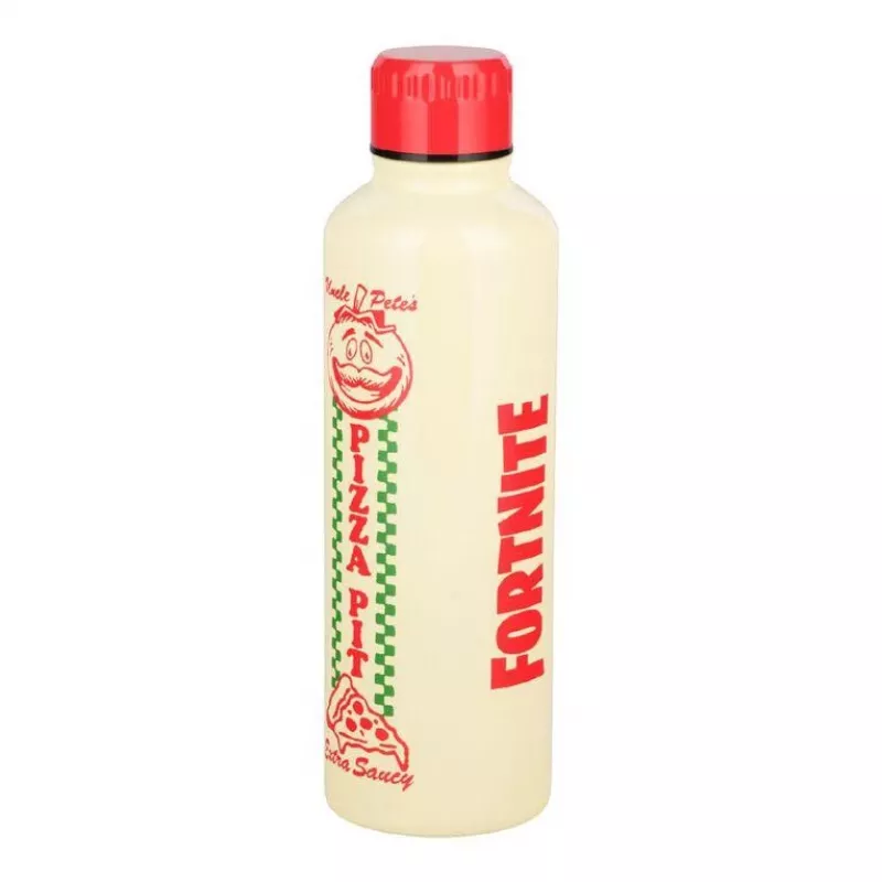 Garrafa desportiva Paladone Fortnite Metal PP14736FO 500 ml, acabamento metálico, tampa de rosca