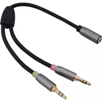 Cabo adaptador helos jack 3,5 mm para 2x fichas 3,5 mm modelo 288716