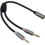 Cabo adaptador helos jack 3,5 mm para 2x fichas 3,5 mm modelo 288716