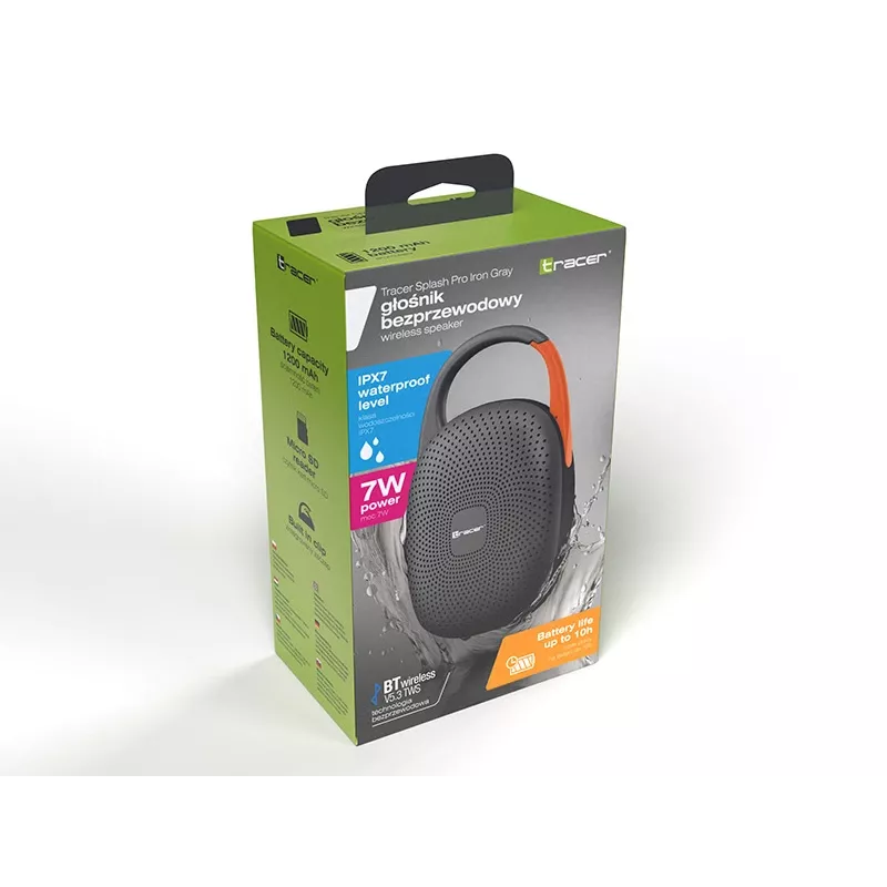 Altifalante Bluetooth TWS portátil No name Splash PRO — Cinzento ferro