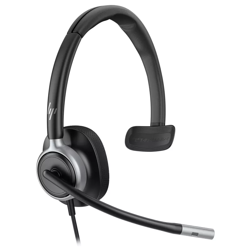 Headset monaural com fios USB Poly Mission 615 — peso 117,5 g