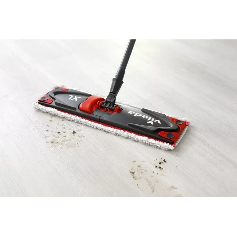 Mopa VILEDA Ultramax XL Box — cabeça rotativa 360° de microfibra lavável, dobrável, para pavimentos duros