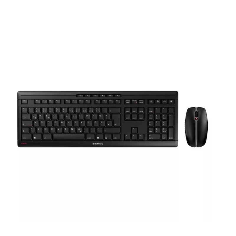 Teclado e rato CHERRY Stream Desktop Recharge com RF Wireless universal QWERTZ Alemão Preto