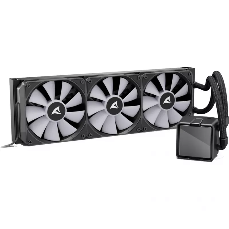 Refrigerador líquido CPU All-in-One Sharkoon S100 ARGB – radiador de 360 mm, preto