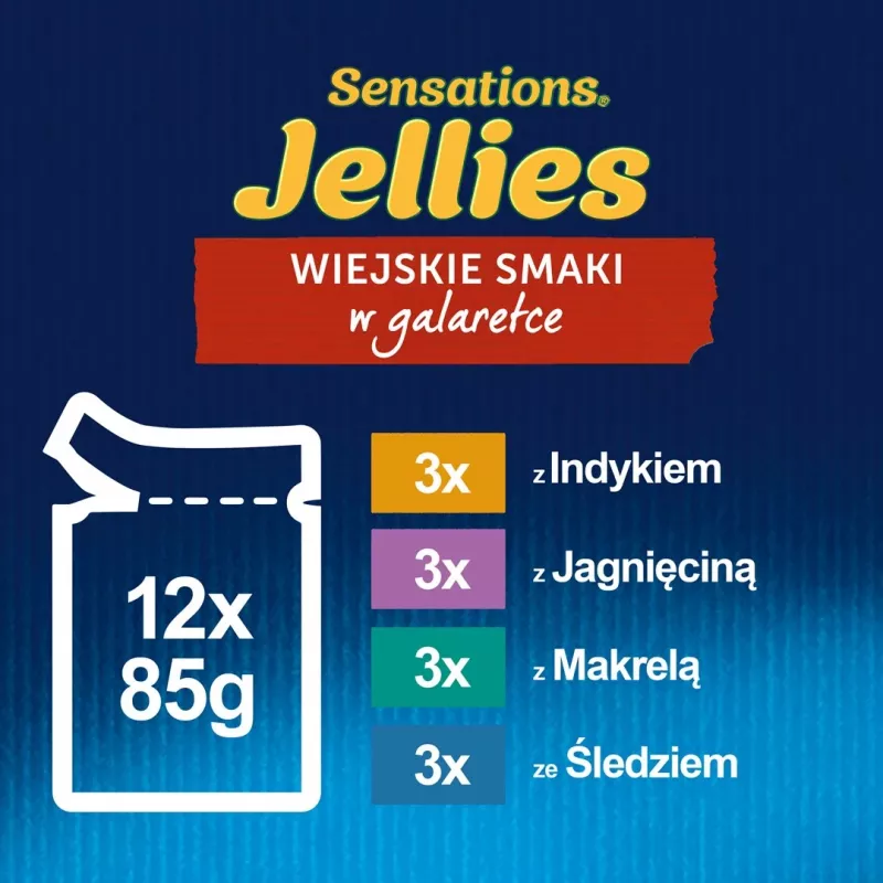 Purina Felix Sensations Mix comida húmida para gatos, 12 x 85 g, peru, cavala, borrego, arenque