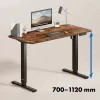 Secretária com ajuste elétrico de altura Ergo Office, altura máx. 1160 mm, máx. - 80 kg, sem tampo para trabalho sentado/de pé, preto, ER-400 B
