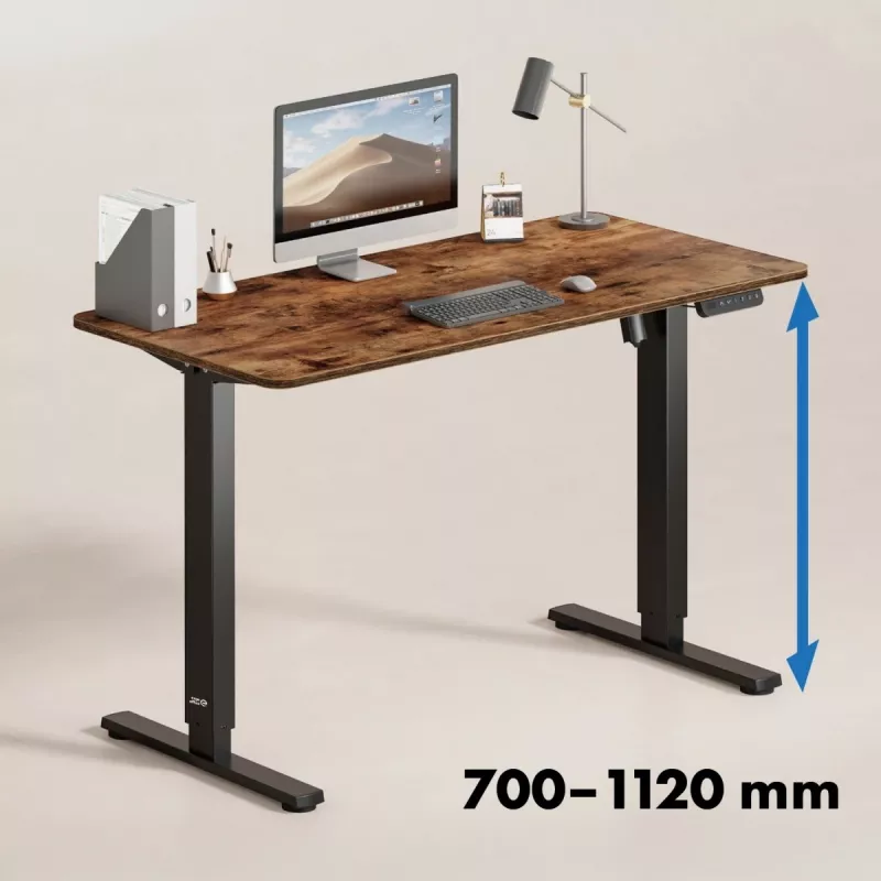 Secretária com ajuste elétrico de altura Ergo Office, altura máx. 1160 mm, máx. - 80 kg, sem tampo para trabalho sentado/de pé, preto, ER-400 B