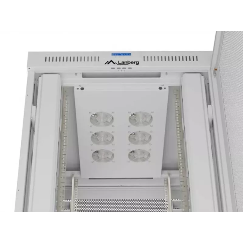 Armário rack 19 polegadas LANBERG FF01-8047-23SL 47U 800x1200 mm cinzento portas perfuradas