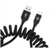 Cabo de dados USB para USB-C Tellur Extendable 3A 1,8 m preto
