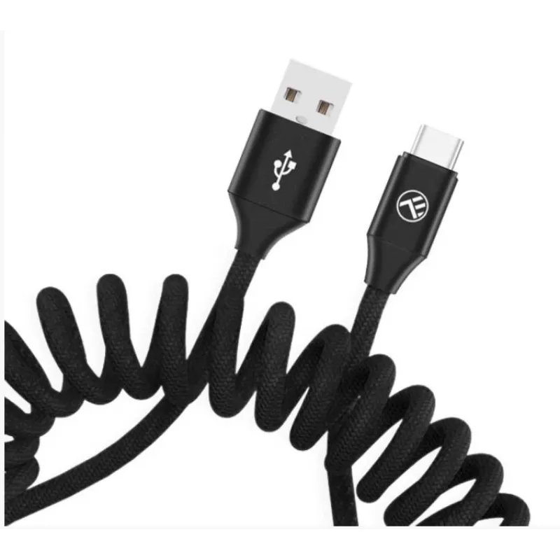 Cabo de dados USB para USB-C Tellur Extendable 3A 1,8 m preto