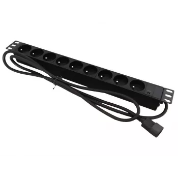 Régua de tomadas PDU para rack 19in 9x CEE 7/5 com ficha C20
