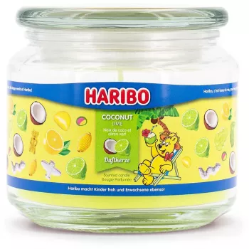 Vela de cera Haribo cilindro A2165 — verde, 95 mm de altura, base 100×100 mm, interior, 1 unid.