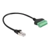 Cabo RJ45 DeLOCK Cat.6 ficha para adaptador de bloco de terminais 30 cm preto verde