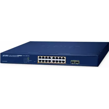 Switch gerido PLANET GS-2210-16P2S 16 portas 10/100/1000T PoE 240W