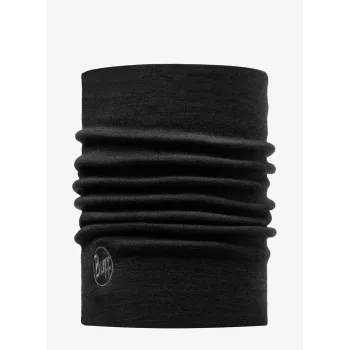 Aquecedor de pescoço Buff multifuncional Sling lã merino pesada — preto, sem costuras, elástico