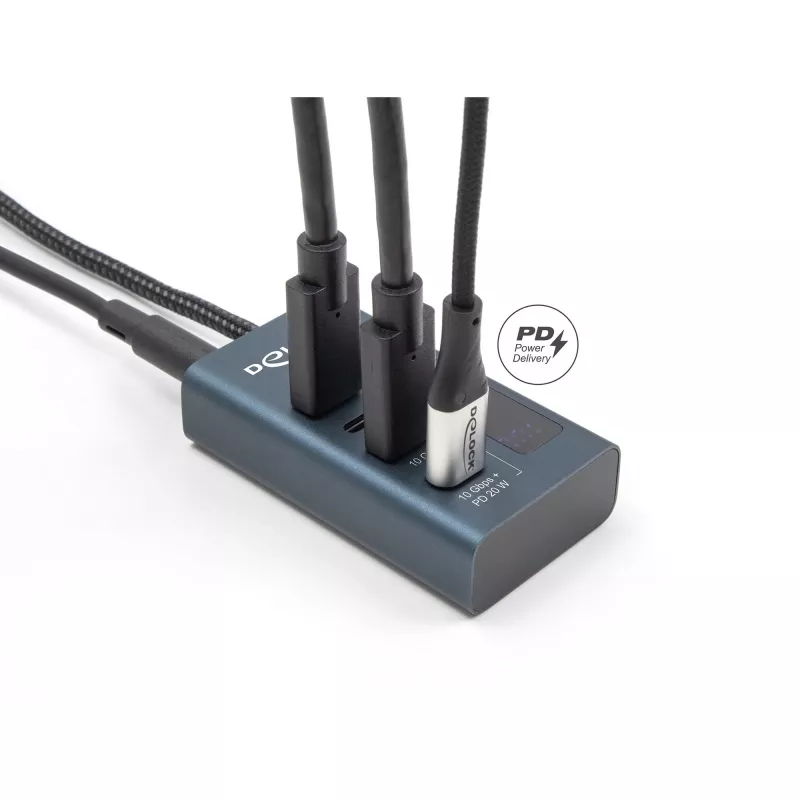 DeLOCK 64189 hub USB Type-C 10000 Mbit/s azul metal
