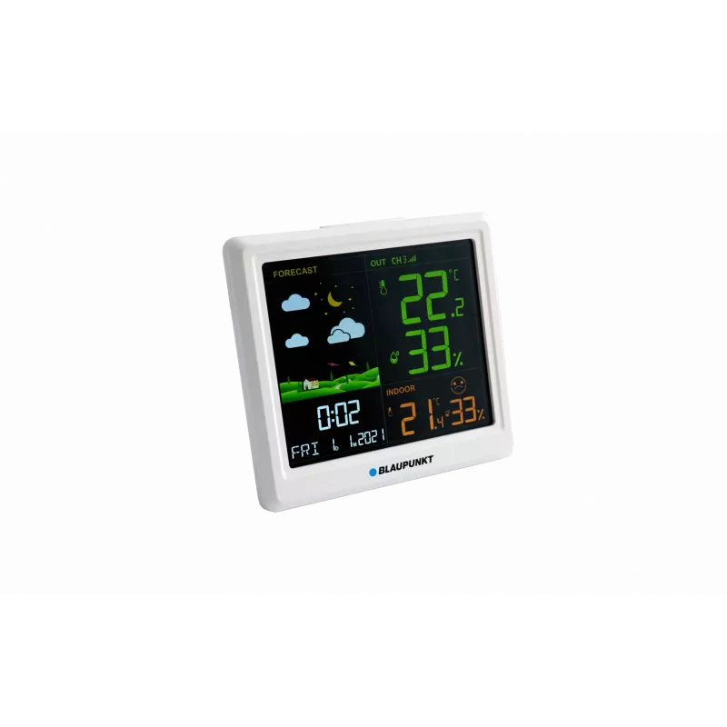Estação meteorológica BLAUPUNKT WS25WH — medições interior/exterior, sensores sem fios