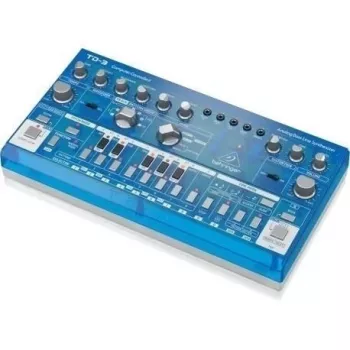 Sintetizador de baixo Behringer TD-3-BB azul transparente – módulo bassline analógico