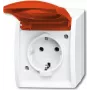 Busch-Jaeger Tomada tipo F vermelho branco (2083-0-0839)