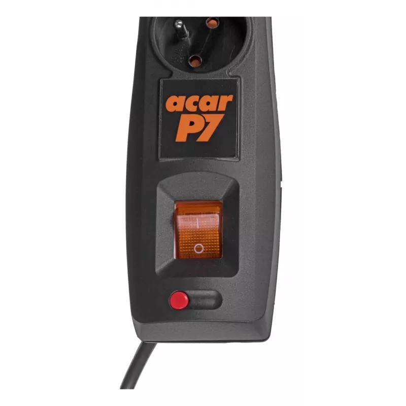 Acar P7 extensão com proteção contra sobretensões, 7 tomadas, 3 m, preta