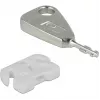 Conjunto de bloqueadores de porta USB para conector fêmea USB-A, fecho de encaixe Branco/Prateado, 5x bloqueadores de porta USB, 2x chaves