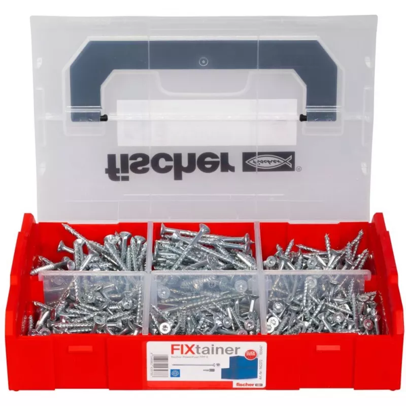 fischer FixTainer PowerFast II TX TG 562272 Sortimento de parafusos para aglomerado aço zincado eletroliticamente (562272)