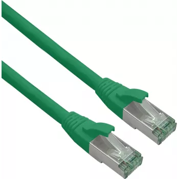 Helos Cabo patch 363718, de RJ-45 para RJ-45, Cat.6a S/FTP (cabo em bruto Cat.7), 1 m, verde