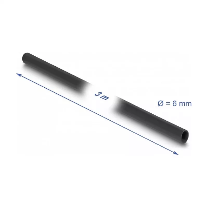 Tubo isolante PVC DeLOCK 3 m x 6 mm preto