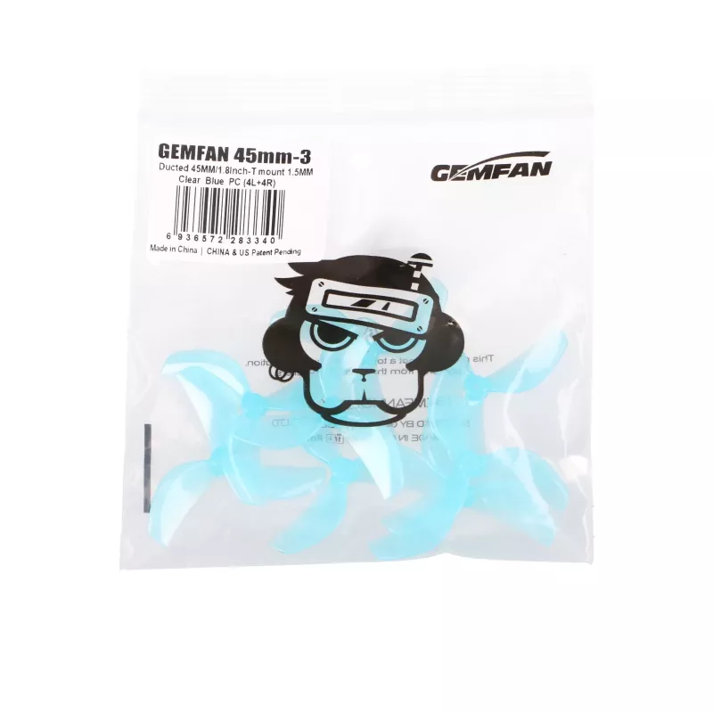 BETAFPV Gemfan 45 mm hélices de três pás, azuis, 8 peças, RD45MM3BL