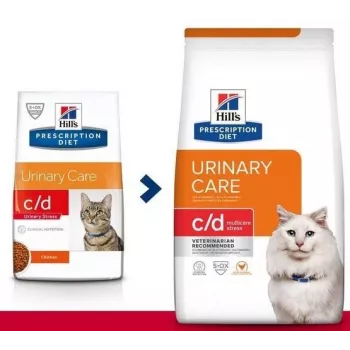 HILL'S PRESCRIPTION DIET Feline c/d Multicare Stress comida seca para gatos frango 8 kg